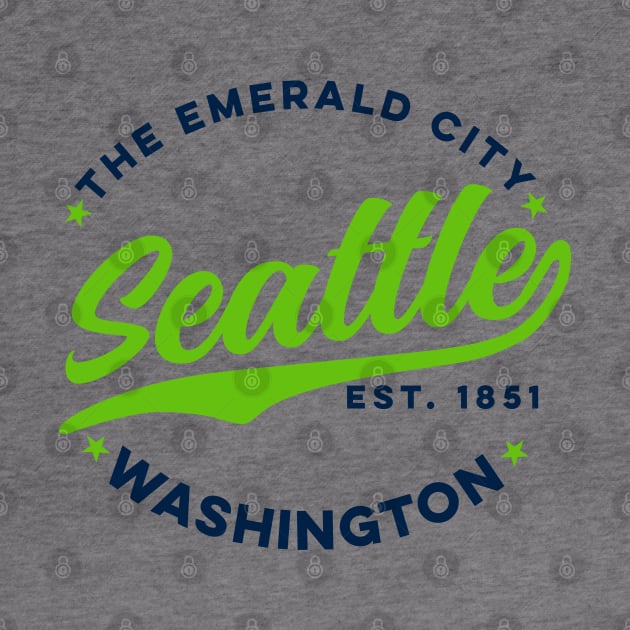 Vintage Seattle Emerald City Washington USA by DetourShirts